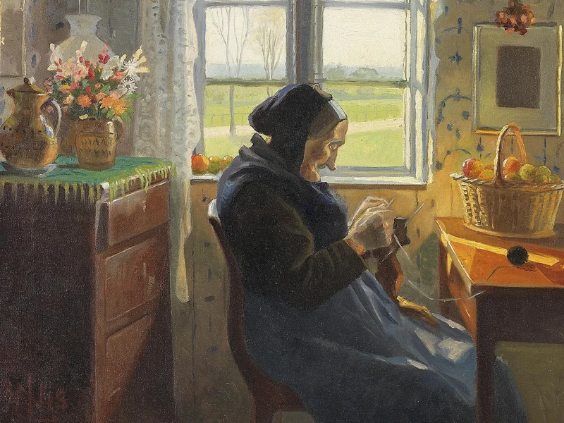 1864-Nicolaus Lützhøft - Vecchia che cuce